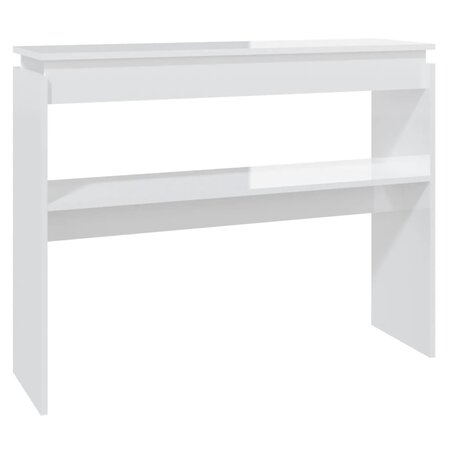 vidaXL Table console Blanc brillant 102x30x80 cm Aggloméré