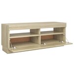 vidaXL Meuble TV avec lumières LED chêne sonoma 100x35x40 cm