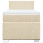 vidaXL Sommier à lattes de lit et matelas Crème 90x190 cm Tissu
