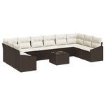 vidaXL Ensemble de Canapés de Jardin de 10 Pièces avec Coussins en Rattan Poly Grey
