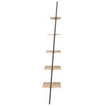 vidaXL Étagère inclinée à 5 niveaux Marron clair et noir 64x34x185 5cm