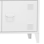 Armoire de bureau casier de bureau meuble de rangement pour salon bureau chambre atelier métallique acier 113 x 80 x 40 cm blanc 03_0006324