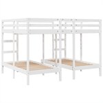 vidaXL Lit superposé triple blanc 140x200/70x140 cm bois de pin massif