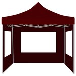 vidaXL Tente de réception pliable avec parois Aluminium 2x2 m Bordeaux