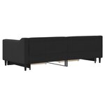 vidaXL Lit de jour avec gigogne et tiroirs noir 90x200 cm tissu