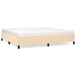 vidaXL Cadre de lit Crème 200 x 200 cm Tissu