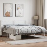 vidaXL Cadre de lit métal avec tête de lit blanc 140x200 cm