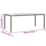 vidaXL Ensemble à manger de jardin et coussins 7 Pièces noir rotin acacia
