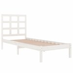vidaXL Cadre de lit Blanc Bois massif 90x190 cm Simple
