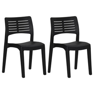 vidaXL Chaises de jardin lot de 2 Anthracite Polypropylène