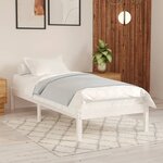 vidaXL Cadre de lit Blanc Bois massif 90x190 cm Simple