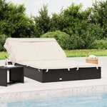 vidaXL Transat 2 places avec toit pliable noir 213x118x97 cm