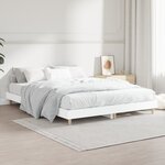 vidaXL Cadre de lit Blanc 140x190 cm bois d'ingénierie