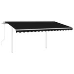 vidaXL Auvent automatique capteur de vent et LED 4x3 5 m Anthracite
