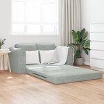 vidaXL Canapé-lit au sol 2-en-1 Gris clair 148x71x83 cm Velours