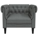 vidaXL Fauteuil Chesterfield gris foncé tissu