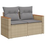 vidaXL Salon de jardin et coussins 11 Pièces mélange beige résine tressée