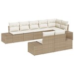 vidaXL Ensemble de canapé de jardin 8 pièces avec coussins en rotin polybeige