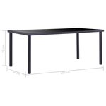 vidaXL Table à manger Noir 180x90x75 cm Verre trempé