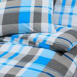 vidaXL Ensemble de housse de couette Bleu et gris 220x240 cm Coton