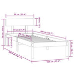 vidaXL Cadre de lit Bois de pin massif 90x200 cm