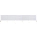 vidaXL Paravent 5 panneaux Tissu 600 x 160 cm Blanc sable