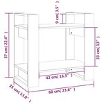vidaXL Bibliothèque/Séparateur de pièce Noir 60x35x57 cm Pin massif