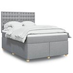 vidaXL Sommier à lattes de lit avec matelas Gris clair 160x200cm Tissu