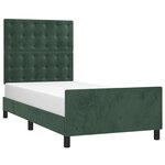 vidaXL Cadre de lit avec tête de lit Vert foncé 100x200 cm Velours