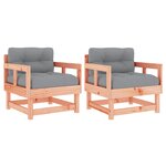 vidaXL Chaises de jardin avec coussins lot de 2 bois massif douglas