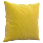 vidaXL Canapé 2 places avec oreillers décoratifs jaune 120 cm velours
