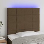vidaXL Tête de lit à LED Marron foncé 80x5x118/128 cm Tissu