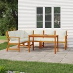 vidaXL Ensemble à manger de jardin coussins 5 Pièces Bois acacia