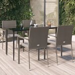 vidaXL Ensemble à manger de jardin coussins 5 Pièces noir et gris