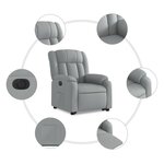 vidaXL Fauteuil inclinable électrique gris clair tissu