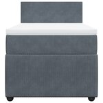 vidaXL Sommier à lattes de lit et matelas Gris foncé 90x190 cm Velours