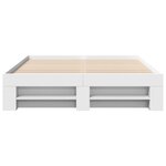 vidaXL Cadre de lit blanc 135x190 cm bois d'ingénierie