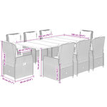 vidaXL Ensemble à manger de jardin et coussins 9 Pièces beige Poly rotin
