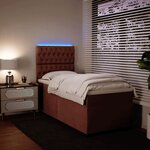 vidaXL Sommier à lattes de lit avec matelas Rose 90x200 cm Velours