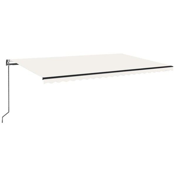 vidaXL Auvent automatique avec capteur de vent et LED 500x350 cm Crème
