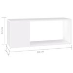 vidaXL Meuble TV Blanc 80x24x32 cm Aggloméré