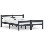 vidaXL Cadre de lit sans matelas gris foncé pin massif 140x200 cm