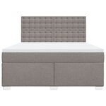vidaXL Sommier à lattes de lit avec matelas Taupe 180x200 cm Tissu