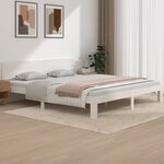 vidaXL Cadre de lit Blanc Bois massif 180x200 cm Super King