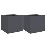 vidaXL Jardinières 2 Pièces anthracite 49x47x46 cm acier