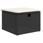 vidaXL Ensemble de Canapé de Jardin 7 Pièces avec Coussins Noir Rotin Poly