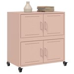 vidaXL Buffet rose 68 5x39x72 cm acier laminé à froid