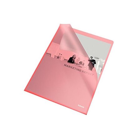 Boîte de 100 pochettes-coin Copy Safe en polypropylène 11/100e rouge ESSELTE