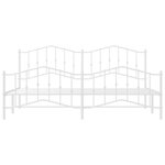 vidaXL Cadre de lit métal avec tête de lit/pied de lit blanc 200x200cm
