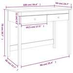 vidaXL Bureau avec tiroirs Blanc 100x50x78 cm Bois massif de pin